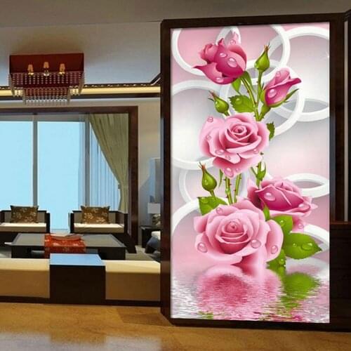 5D DIY Diamond Painting Rose Flower Special-shaped Drill Diamonds Creative Wall Stickers Home Decoration Gift Hanging Painting