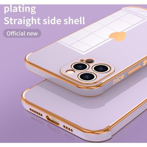 Electroplated Love Heart Phone Case For iPhone 13 11 12 Pro Max XS X XR 7 8 Plus 12 13 Mini 12Pro Shockproof Soft Back Cover