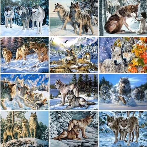 Evershine Diamond Painting Wolf Handicrafts Full Square Diamond Embroidery Sale Animals Rhinestone art Home Decoration