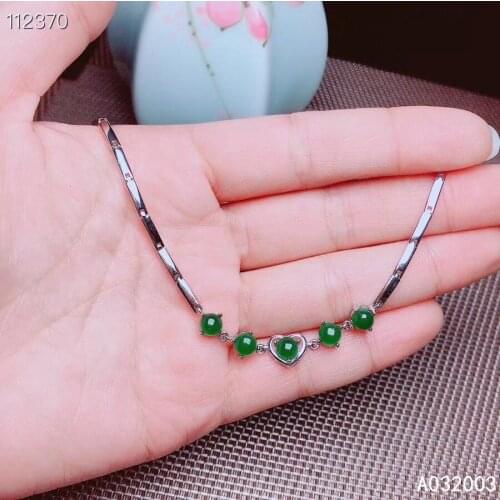 KJJEAXCMY Fine Jewelry 925 Sterling Silver inlaid Jasper women hand bracelet luxury support detection