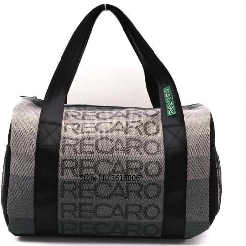 JDM Style RECARO Fabric Canvas Handbag Racing Handbag Messager Duffle School Bags Outdoor Traveling Bag Racing Souvenirs