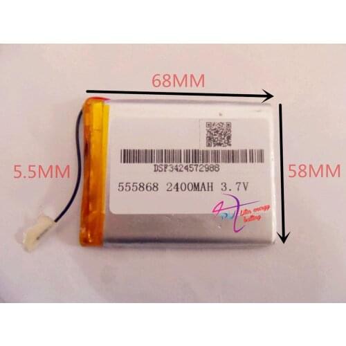 Tablet battery Size 555868 3.7V 2400mah Lithium polymer Battery With Protection Board For GPS Tablet PC Digital Products Fre