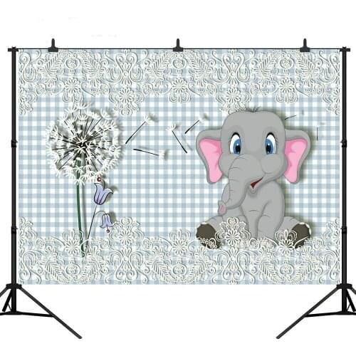 Lyavshi Photographic Background Happy Birthday Elephant Baby Shower decoration studio Photography Backdrop