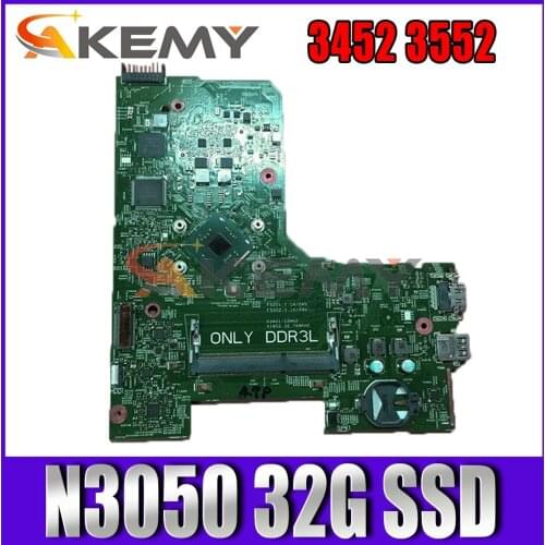 Akemy CN-00DTRW 0DTRW FOR DELL INSPIRON 3452 3552 Laptop Motherboard 14279-1 PWB:896X3 N3050 32G SSD Mainboard 100% tested