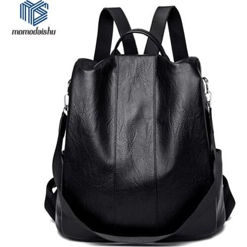 Multifunction Anti-theft Leather Backpack Women Shoulder Bag Ladies High Capacity Travel Backpack School Bags Girls Mochila