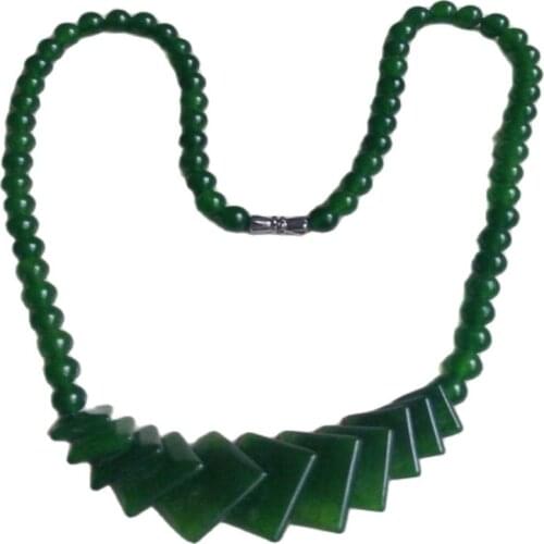 Fashion Natural Green Jade Beads Jewelry Necklace
