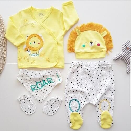 After the Hospital Sleepy Lion Baby Boy Set of 5