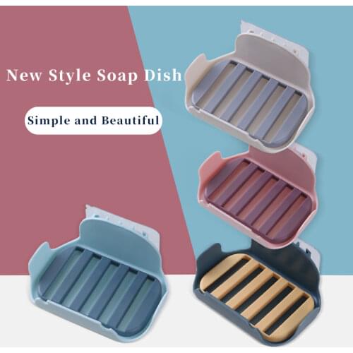 Bathroom Wall-mounted Soap Storage Dish Punch-free Self-adhesive Soap Tray Household Double Layer Drain Soap Sponge Rack Holder