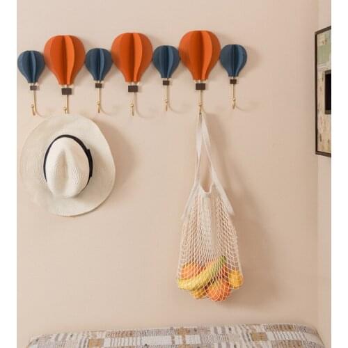 Wall Decoration Purse Hook Metal Key Hanger Pendant Living Room Hot Air Balloon Wall Hanging Hanger
