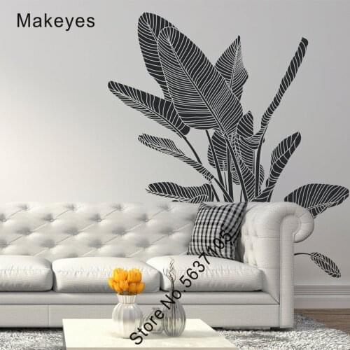 Makeyes Birds Paradise Plant Huge Wall Sticker Home Livingroom Art Wallpaper Vinyl Design Wall Decal Animals Tropical Plant Q956
