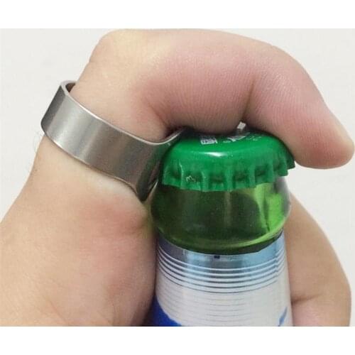 10pcs Bottle Openers Easy Opener Creative Stainless Steel Finger Ring Ring-Shape Beer Soda Cap Win Bottle Opener