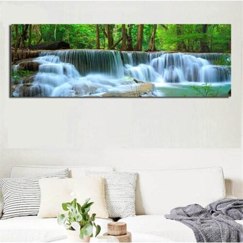 Landscape forest waterfall 5D DIY Diamond Painting cross stitch Diamond mosaic full square round diamond embroidery FS123