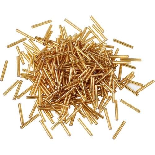 1 Bag 8/0 2cm Silver Color Lined Tube Transparent Glass Bugle Beads for Jewelry Making DIY Bracelet 20x2.5mm Hole: 0.5mm