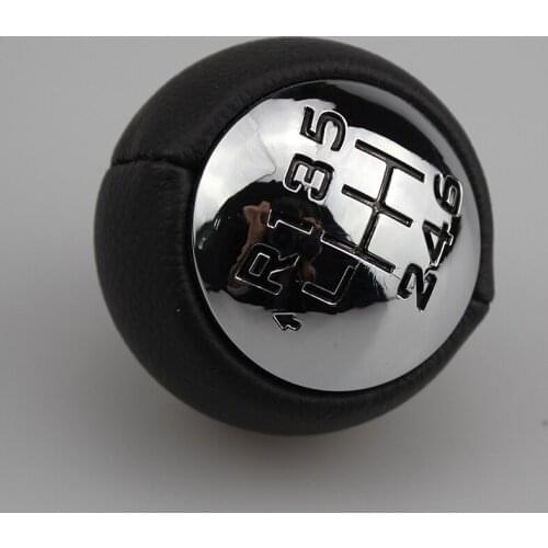 Gear shift knob for Leather+chrome cop for PEUGEOT 307 308 3008 407 5008 807 PARTNER B9 TEPEE 6 speed for citron C3 C4