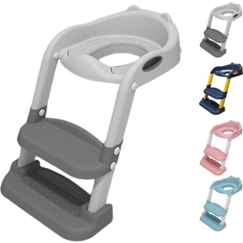 Folding Baby Potty Seat Urinal Backrest Training Chair With Adjustable Step Stool Ladder Safe Toilet Chair For Children Grand