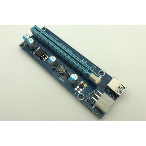 VER006C Riser Card PCI-E 1x to 16x PCI Express Riser USB 3.0 Cable SATA to 6Pin IDE Power Supply for BTC Mining Miner Antminer