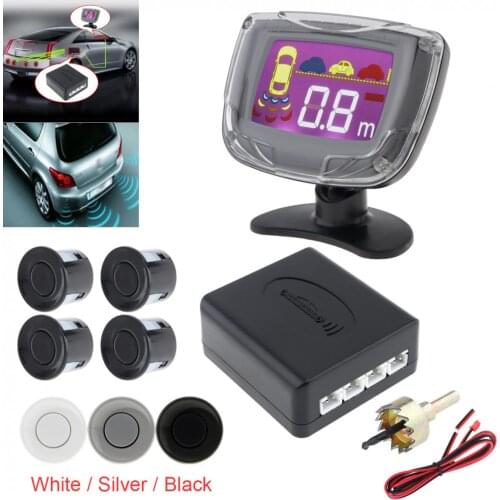 Waterproof Intelligent Parking Assistance System with 4 Parking Sensors and LCD Display Monitor - 3 Optional Color