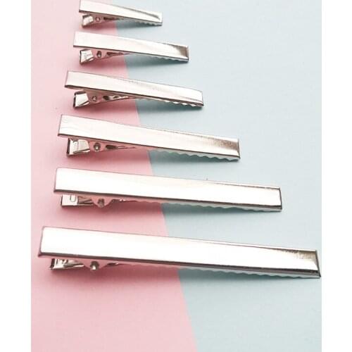 10Pcs Flat Metal Single Prong Alligator Hair Clips Barrette Hairpins For Bows DIY Accessories Hair Pin Hairdressing Tools