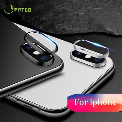 Camera Lens Screen Protector For iPhone 7 8 Plus Tempered Glass Film & Metal Rear Lens Protect Ring For iPhone X XR XS Max Films