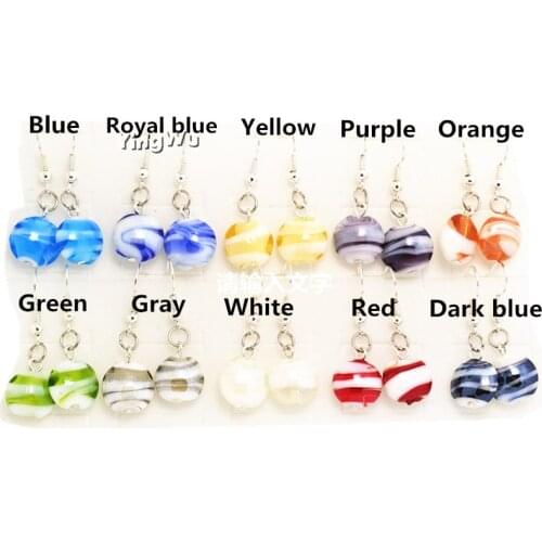 Yingwu Murano Glass Earrings for Women Murano Inspiration round-shaped Dangle Earring Valentines Day Wedding Jewelry