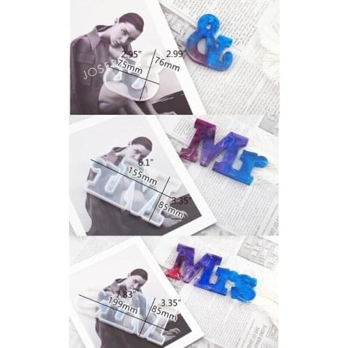 3 Pack Handmade Alphabet Mr & Mrs Letter Resin Molds Kit Mr & Mrs Couple Epoxy Resin Casting Molds Art Craft Tools
