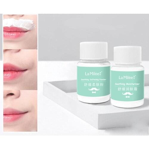 30g + 20g Soothing Softening Cream + Powder Hair Removal Bleaching Smooth Cream Beard Stop Non-Permanent Moustache Soft Age C1H5