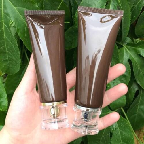 300pcs 100g 100ml High Class Empty Brown Eye Cream Storage Tube, Cosmetic Soft Hose Containers,Squeeze Skin Care Cream Soft Tube