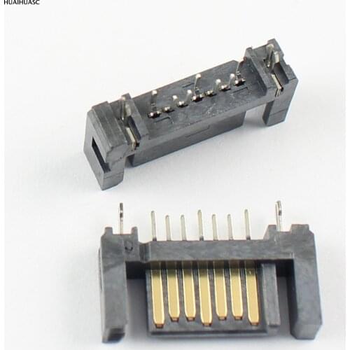 5pcs Sata 7 Pin Male Straight DIP Adapter Connector For Hard Drive HDD