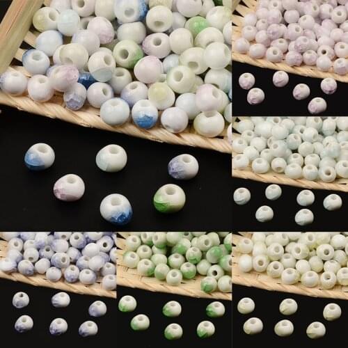 6mm 8mm Blue/Purple/Green/Pink Ice Crack Porcelain Beads Spacer Loose Ceramic Beads Charm Handmade / Diy Bracelet Jewelry making