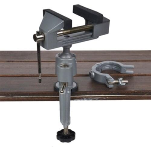 3.5" Aluminum Miniature Small Jewelers Hobby Clamp On Table Bench Vise Minitool Vise/2-In-1 360 Degree Rotating Table Vise
