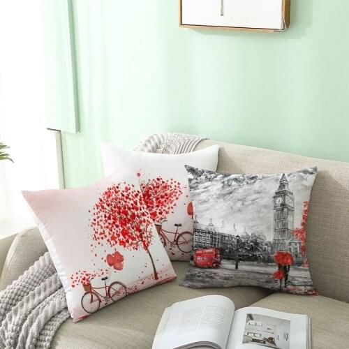 Fuwatacchi Love Heart Photo Pillow Case Happy Valentines Day Cushion Cover New for Home Sofa Car Decoration Throw Pillow Cover