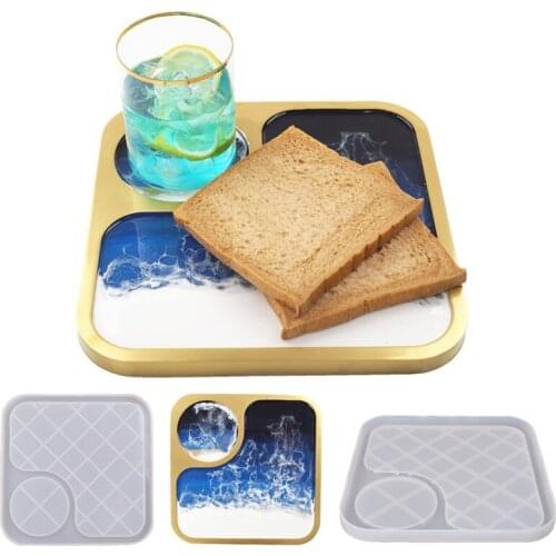DIY Epoxy Crystal Resin Silicone Mold Film With Afternoon Tea Mug Cup Breakfast Tray Dinner Plate Mirror Silicone Mold