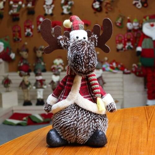 Elk Figure Happy New Year Decor Merry Christmas Gift Deer Ornaments Xmas Decorations for Tree Sit Plush Doll Natal Decoracion