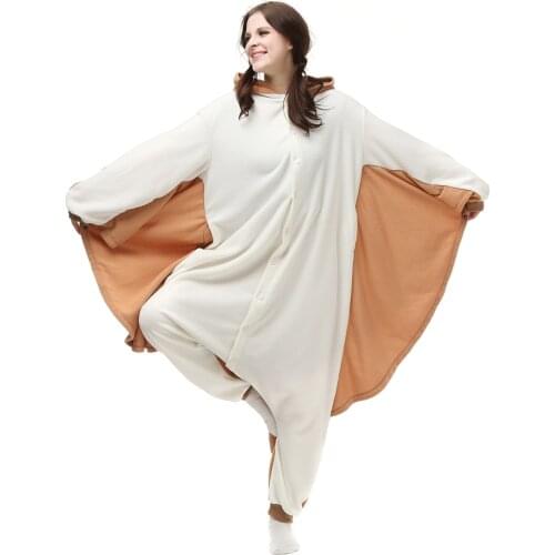 Adult Polar Fleece Kigurumi Sugar Glider Rat Costume Cartoon Animal Onesies Pajama Halloween Carnival Masquerade Party Jumpsuit