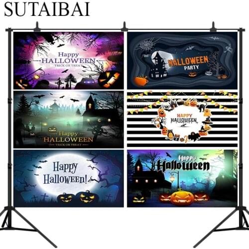 Halloween pumpkin party bat background photography children family party decoration photo backdrop Horror haunted house