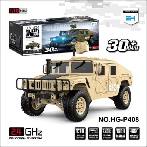HG P408 Upgraded Light Sound Function 1/10 RC Car 2.4G 4WD 16CH 30km/h Rc Model Car U.S.4X4 60A ESC High Speed Vehicle Toy