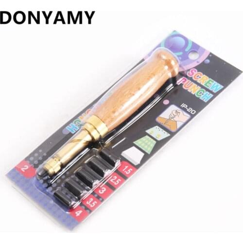DONYAMY 6pcs/set unchers Automatic Belts Punch Replaceable Long Mute Rotary Punching Leather Craft Tools