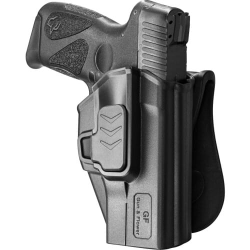 Gun&Flower Release Right Hand Polymer Holster with Paddle 9mm/.40 Pistol Holder for Taurus PT111