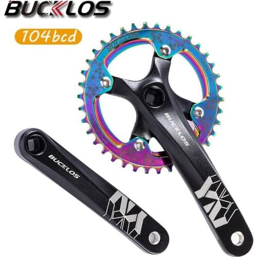 BUCKLOS MTB Bike Crank Set Narrow Wide 104 BCD Chainring 170mm Mountain Bicycle Crank Aluminum Alloy Crank Bike Part