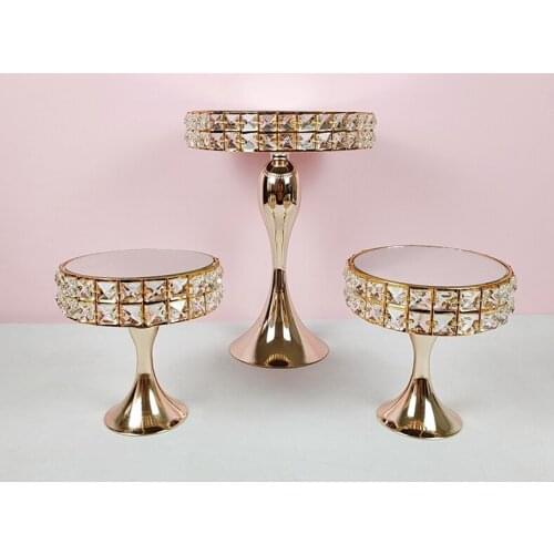 Square Crystal Metal Cupcake decorations Dessert Pedestal Party Display cake tray