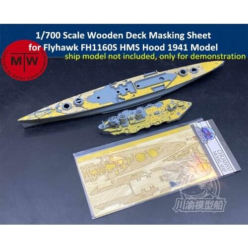 1/700 Scale Wooden Deck Masking Sheet for Flyhawk FH1160S HMS Hood 1941 Model Kit CY700100