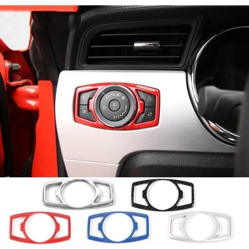 MOPAI Car Interior Head Light Button Switch Decoration Cover Stickers Accessories for Ford Mustang 2015+ for Ford F150 2015 Up