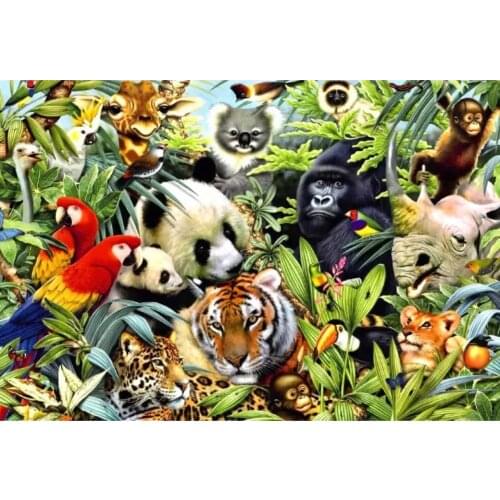 Animal Cross Stitch Art Painting Needlework 14CT Canvas Unprinted Handmade Embroidery Cross Stitch Kits Set DIY Home Decor