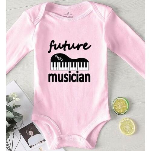 Newborn Girl Outfit Rompers for Newborns Baby Clothes Boys Printing Future Musician Cotton Toddler Girls Winter Jumpsuit