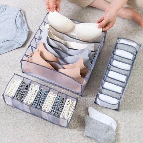 1/3pcs New Underwear Bra Organizer Storage Box 2 Colors Drawer Closet Organizers Boxes For Underwear Scarfs Socks Bra