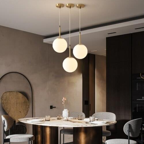 Nordic bedroom bedside pendant light design full copper modern minimalist creative personality modern pendant lights for living