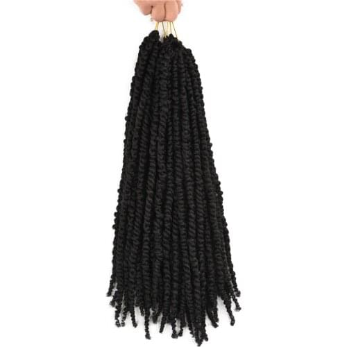Pre-twisted Passion Twist Braiding Hair For Women Low Temperature Flame Retardant Synthetic Fiber Crochet Hair 24" 100g 16 Roots