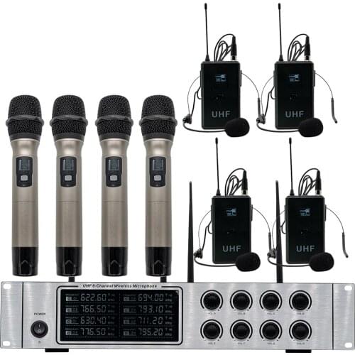 Professional wireless microphone system UHF 8 handheld microphone Karaoke family KTV outdoor stage performance
