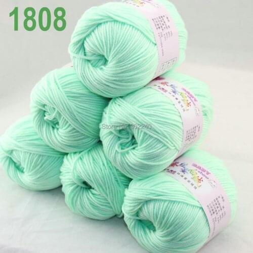 Sale Lot of 6 balls x 50g (147y) Cashmere Silk velvet Hand knitting Yarn Mint 1808