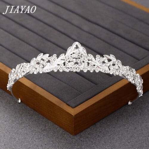 Bridal Hair Accessories Bridal Tiara Wedding Crown Silver Color Rhinestone Hair Crown Hairband Princess Bride Tiara Headpiece